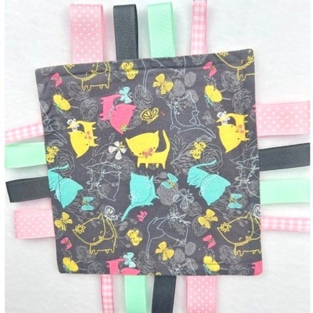 Homemade Sensory Crinkle Tag Loveys Set of 3 100% Cotton - Limited Supply - Picture 5 of 10